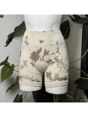Civil Regime cream rose print biker shorts Size L